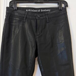Articles of Society Women's Shiny Black Jeans
